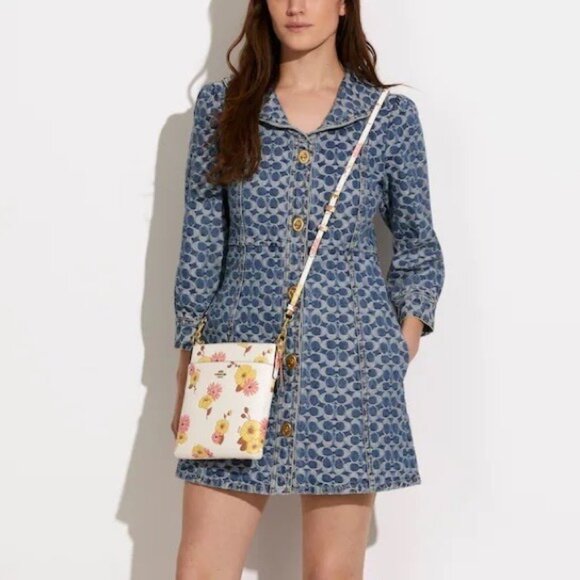 Coach Kitt Messenger Crossbody With Floral Print - Picture 11 of 11